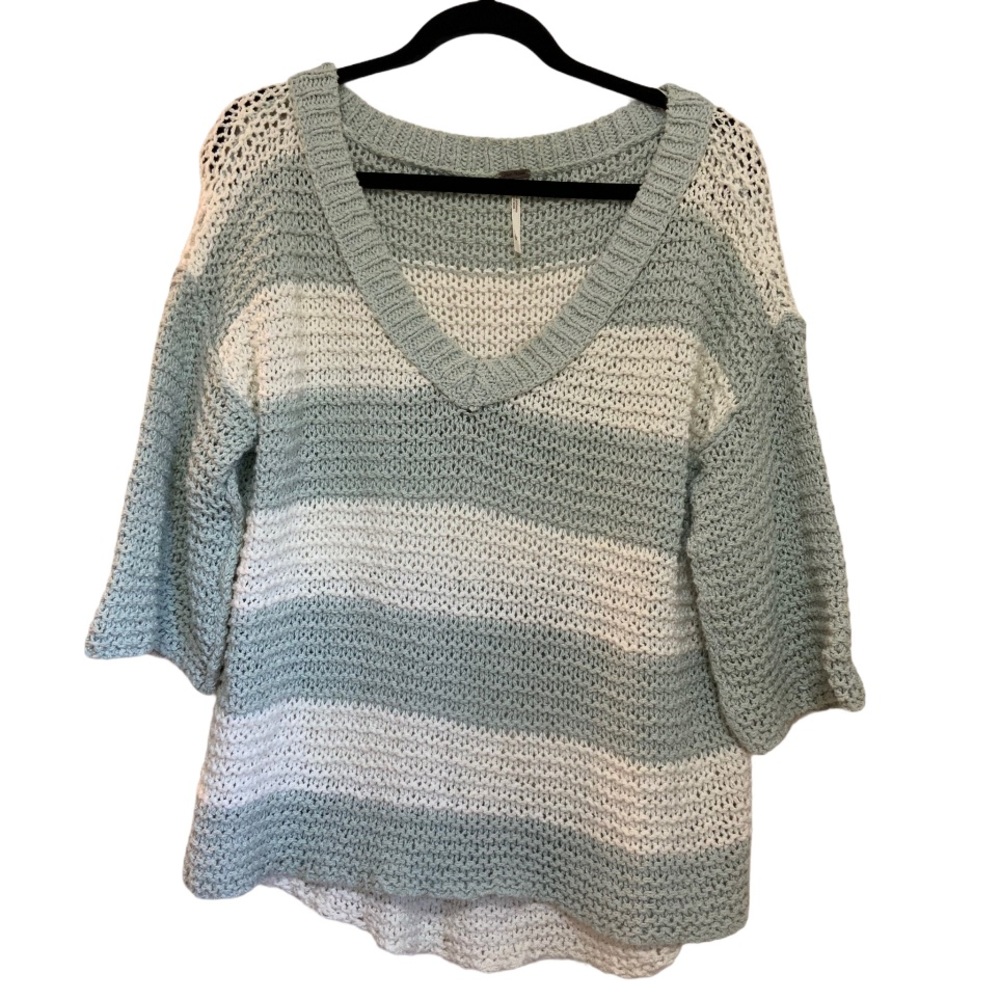 Free People Park Slope Stripe Sweater L EUC